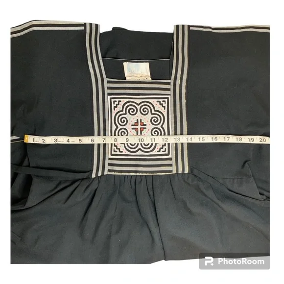 Vintage Square Neck Tie Side Boho Dress - Picture 14 of 15